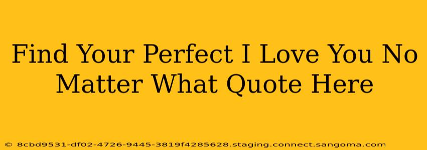 Find Your Perfect I Love You No Matter What Quote Here