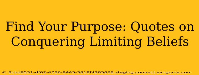 Find Your Purpose: Quotes on Conquering Limiting Beliefs