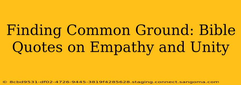 Finding Common Ground: Bible Quotes on Empathy and Unity