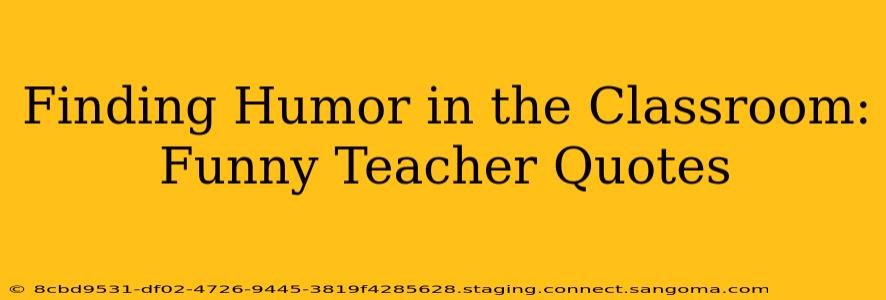 Finding Humor in the Classroom: Funny Teacher Quotes