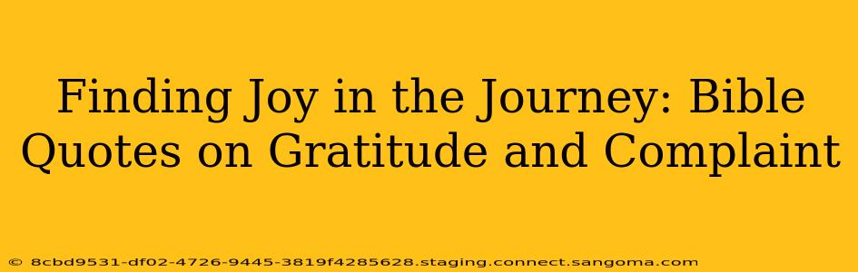 Finding Joy in the Journey: Bible Quotes on Gratitude and Complaint