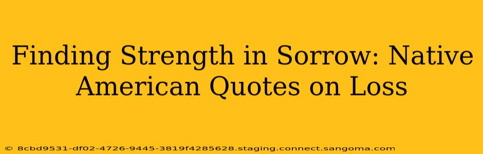 Finding Strength in Sorrow: Native American Quotes on Loss