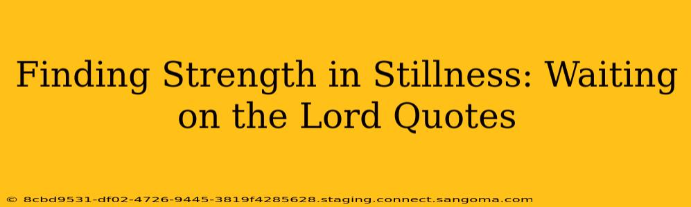 Finding Strength in Stillness: Waiting on the Lord Quotes
