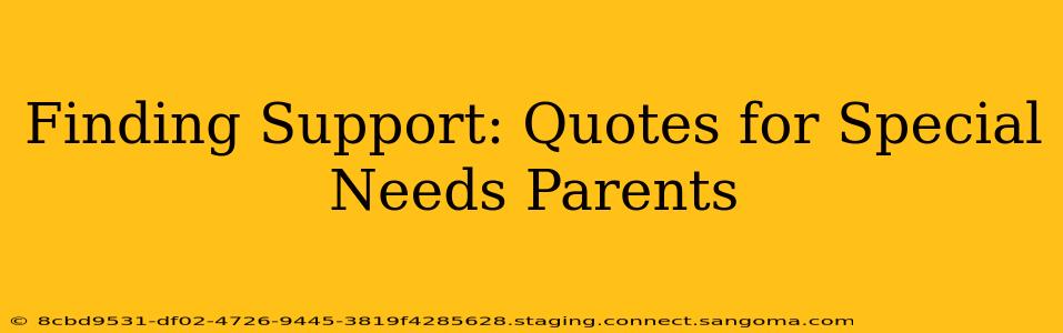 Finding Support: Quotes for Special Needs Parents