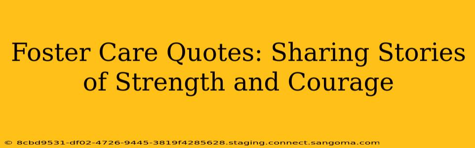 Foster Care Quotes: Sharing Stories of Strength and Courage
