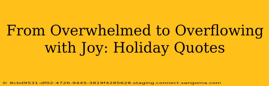 From Overwhelmed to Overflowing with Joy: Holiday Quotes