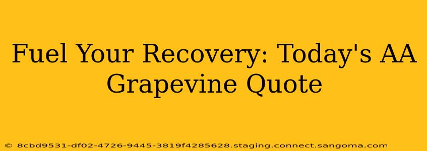 Fuel Your Recovery: Today's AA Grapevine Quote