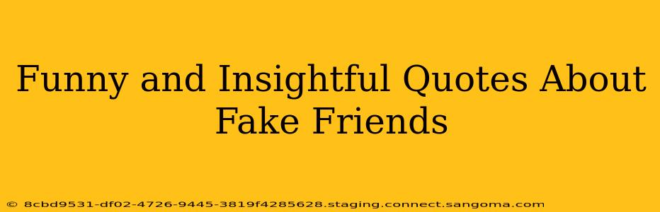 Funny and Insightful Quotes About Fake Friends