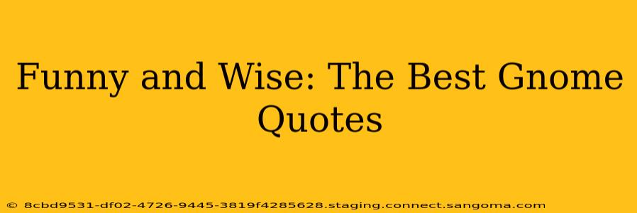 Funny and Wise: The Best Gnome Quotes