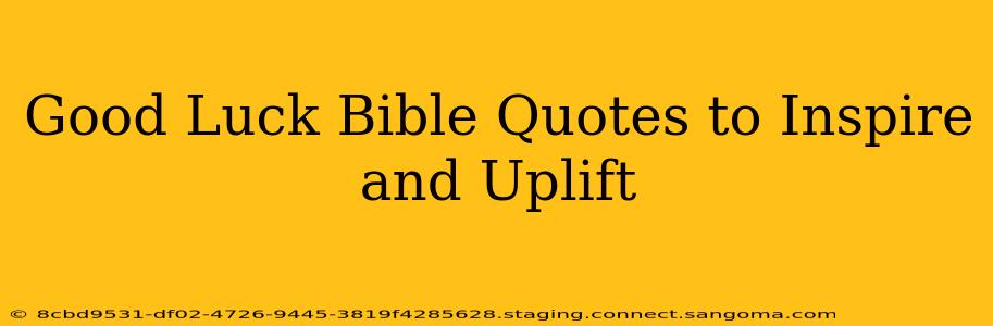 Good Luck Bible Quotes to Inspire and Uplift