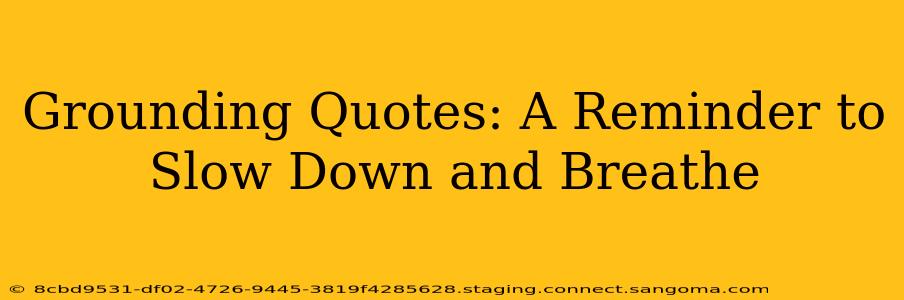 Grounding Quotes: A Reminder to Slow Down and Breathe