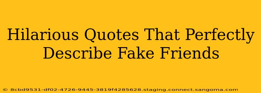 Hilarious Quotes That Perfectly Describe Fake Friends