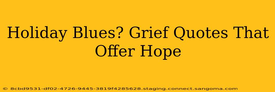 Holiday Blues? Grief Quotes That Offer Hope