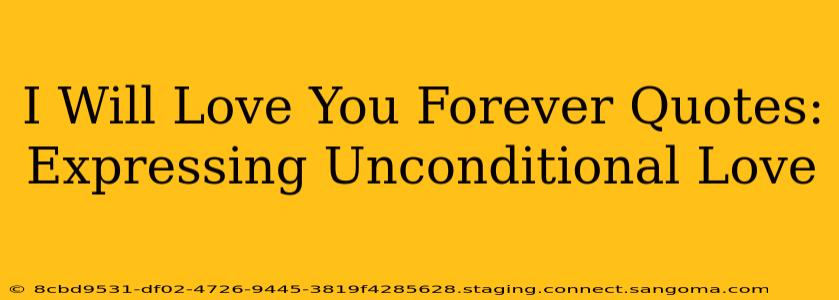 I Will Love You Forever Quotes: Expressing Unconditional Love