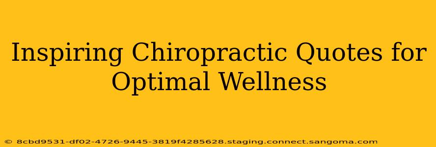 Inspiring Chiropractic Quotes for Optimal Wellness
