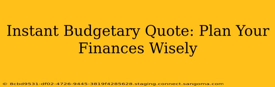 Instant Budgetary Quote: Plan Your Finances Wisely