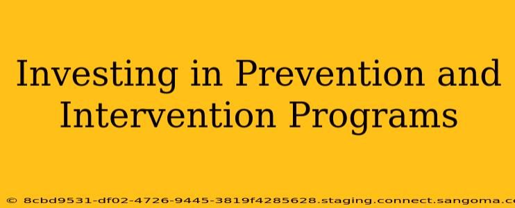 Investing in Prevention and Intervention Programs