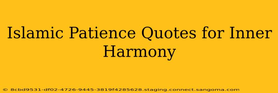 Islamic Patience Quotes for Inner Harmony