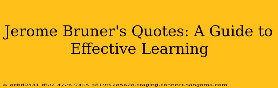 Jerome Bruner's Quotes: A Guide to Effective Learning