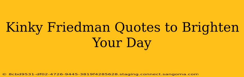 Kinky Friedman Quotes to Brighten Your Day