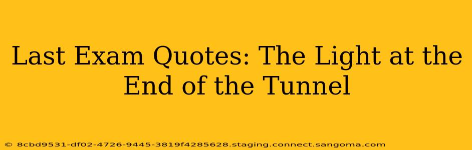 Last Exam Quotes: The Light at the End of the Tunnel