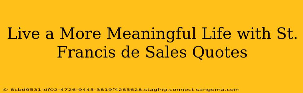 Live a More Meaningful Life with St. Francis de Sales Quotes