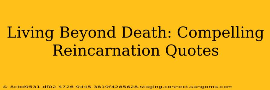 Living Beyond Death: Compelling Reincarnation Quotes