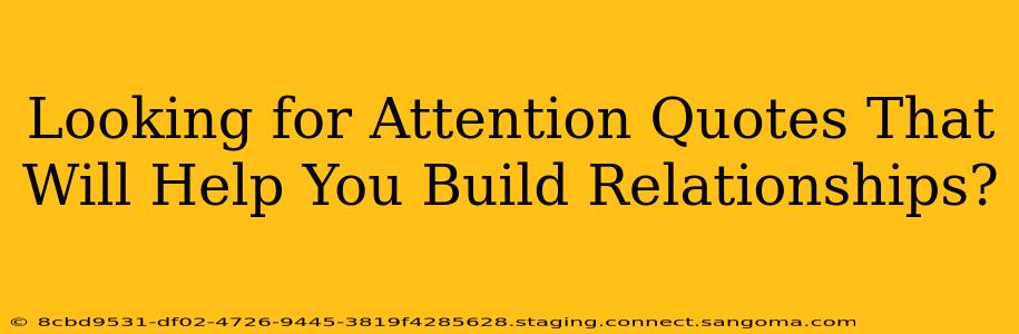 Looking for Attention Quotes That Will Help You Build Relationships?
