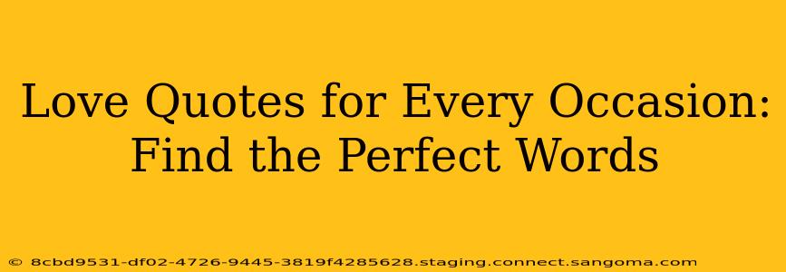 Love Quotes for Every Occasion: Find the Perfect Words