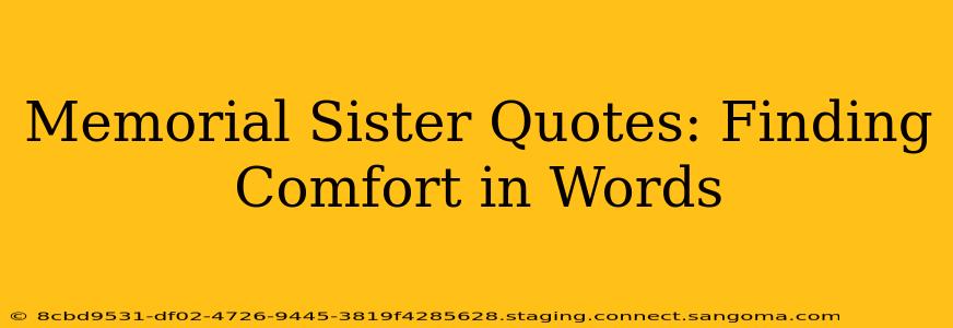 Memorial Sister Quotes: Finding Comfort in Words