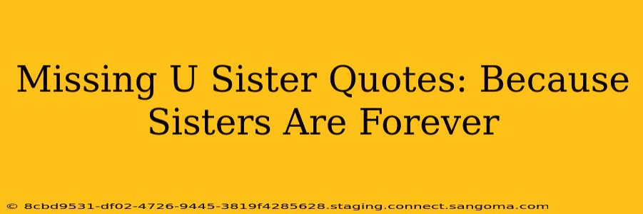 Missing U Sister Quotes: Because Sisters Are Forever