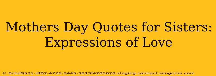 Mothers Day Quotes for Sisters:  Expressions of Love