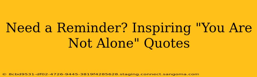 Need a Reminder? Inspiring "You Are Not Alone" Quotes