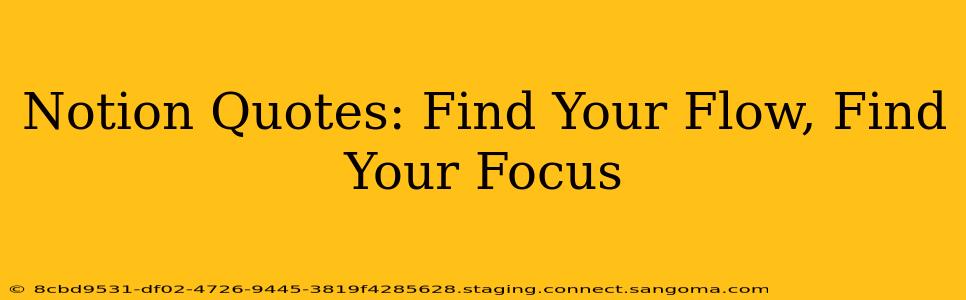 Notion Quotes: Find Your Flow, Find Your Focus