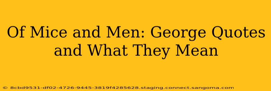 Of Mice and Men: George Quotes and What They Mean