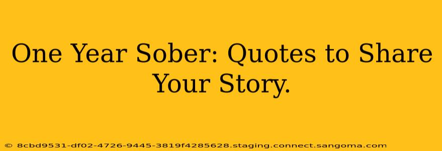 One Year Sober: Quotes to Share Your Story.