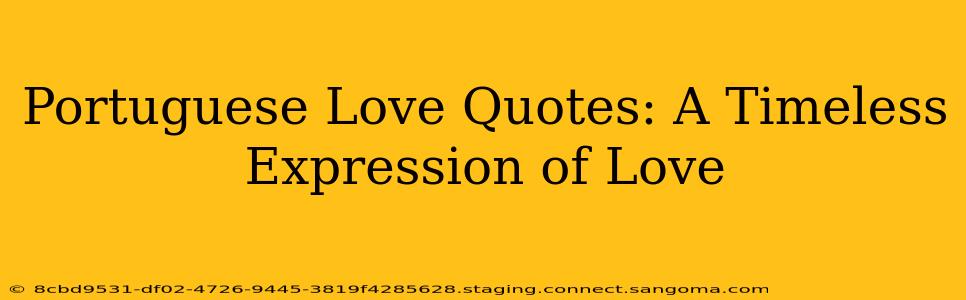Portuguese Love Quotes: A Timeless Expression of Love