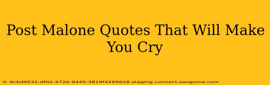 Post Malone Quotes That Will Make You Cry