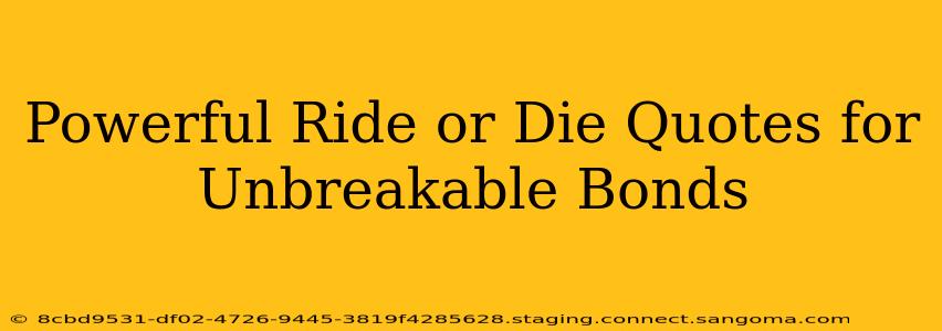 Powerful Ride or Die Quotes for Unbreakable Bonds