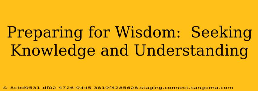 Preparing for Wisdom:  Seeking Knowledge and Understanding