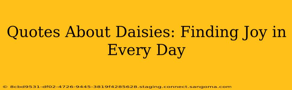 Quotes About Daisies: Finding Joy in Every Day