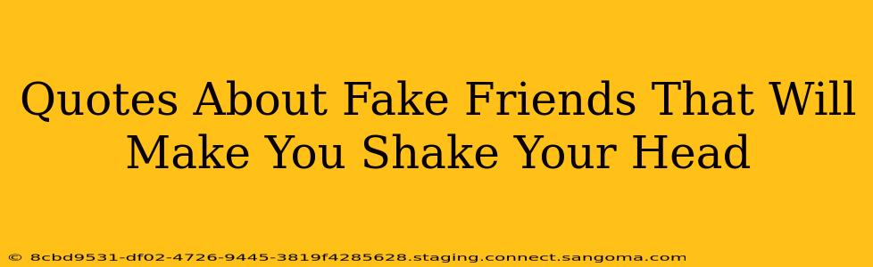 Quotes About Fake Friends That Will Make You Shake Your Head