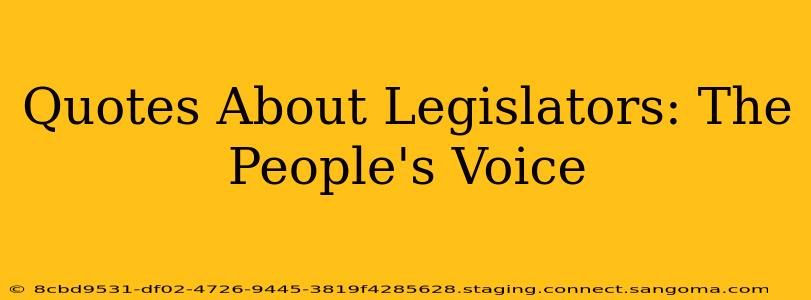 Quotes About Legislators: The People's Voice