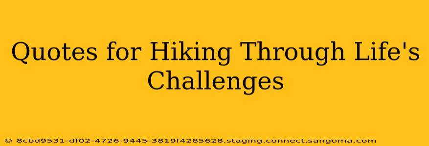 Quotes for Hiking Through Life's Challenges
