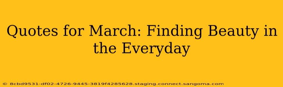 Quotes for March: Finding Beauty in the Everyday