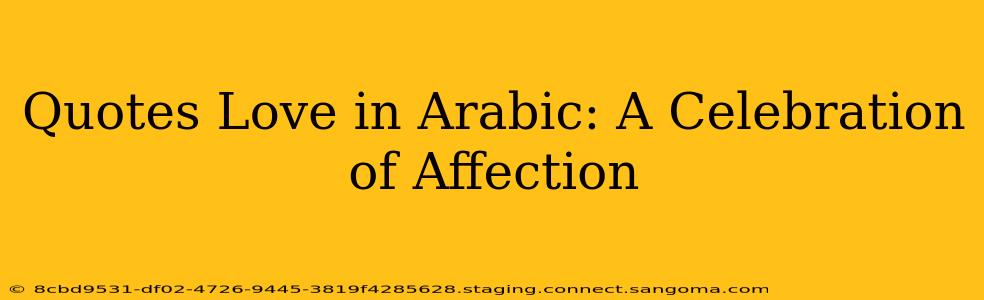 Quotes Love in Arabic: A Celebration of Affection