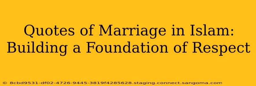 Quotes of Marriage in Islam: Building a Foundation of Respect