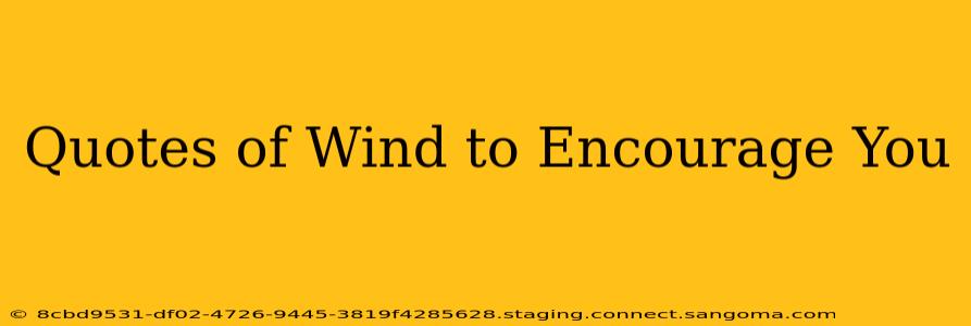 Quotes of Wind to Encourage You