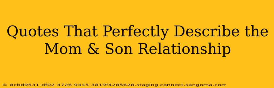 Quotes That Perfectly Describe the Mom & Son Relationship
