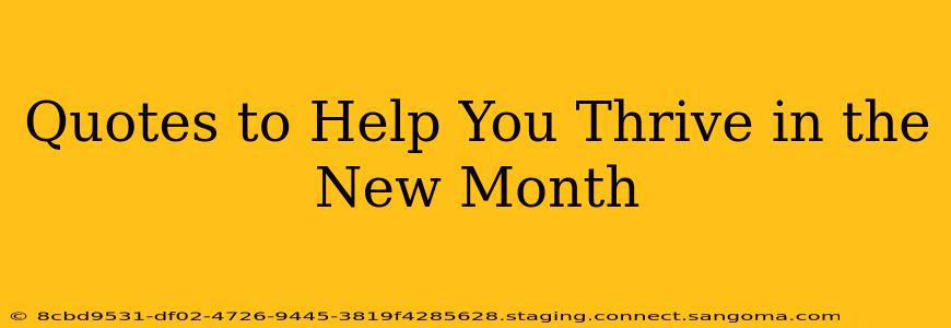 Quotes to Help You Thrive in the New Month